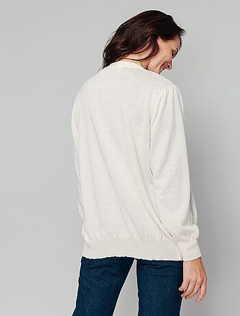 Gilet boutonné laine mérinos - Afibel