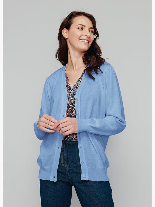 Gilet boutonné laine mérinos - Afibel - Kiabi