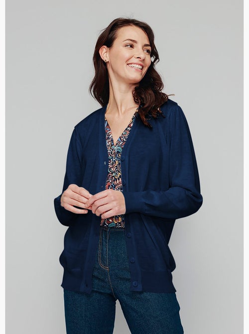 Gilet boutonné laine mérinos - Afibel - Kiabi