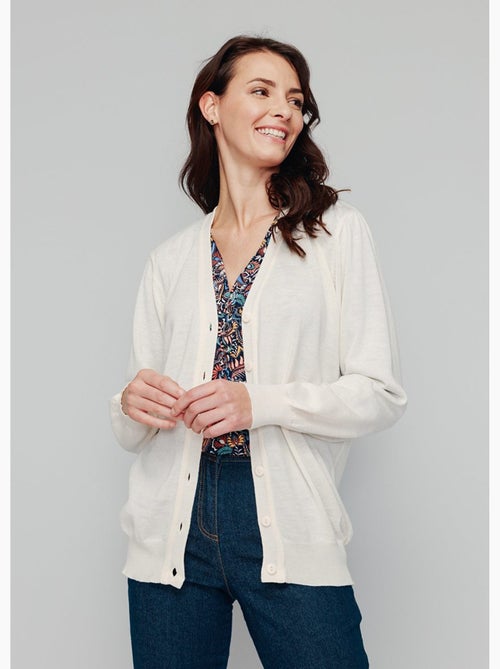 Gilet boutonné laine mérinos - Afibel - Kiabi