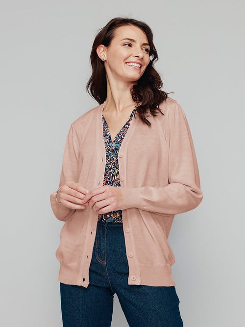 Gilet boutonné laine mérinos - Afibel - Kiabi