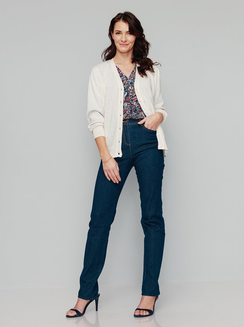 Gilet boutonné laine mérinos Beige - Kiabi