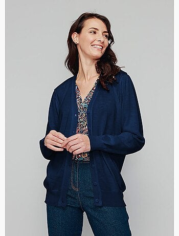 Gilet boutonné laine mérinos