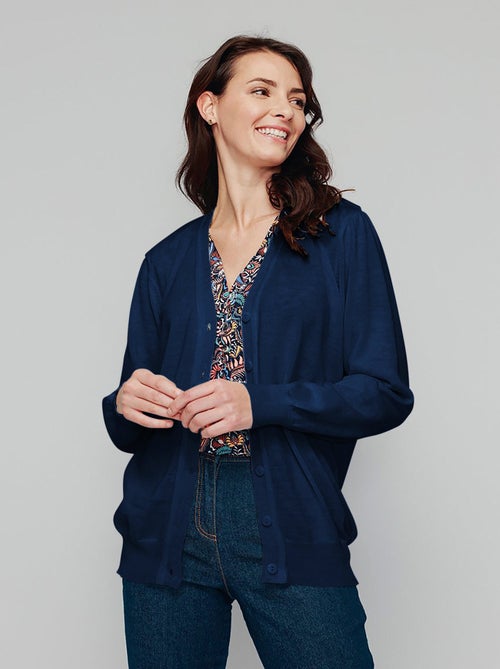 Gilet boutonné laine mérinos - Kiabi