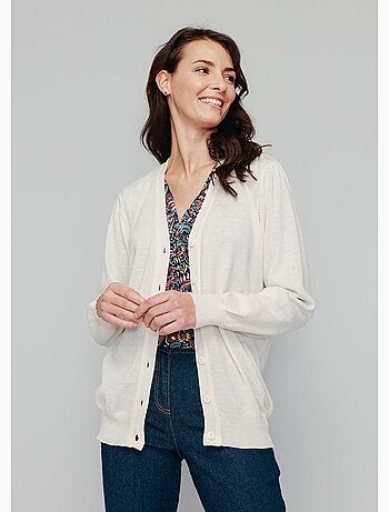 Gilet boutonné laine mérinos