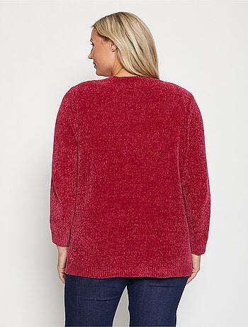 Gilet boutonné maille chenille