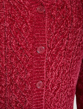 Gilet boutonné maille chenille