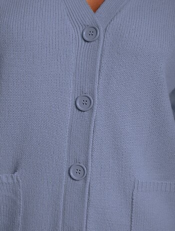 Gilet boutonné maille épaisse - Afibel