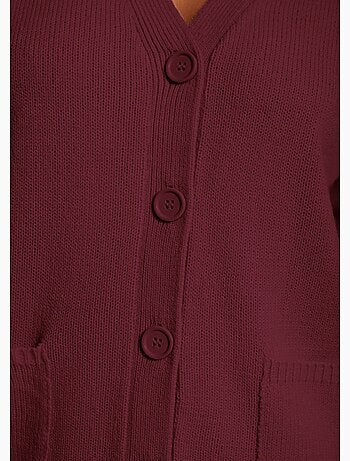 Gilet boutonné maille épaisse - Afibel