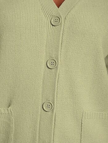 Gilet boutonné maille épaisse - Afibel