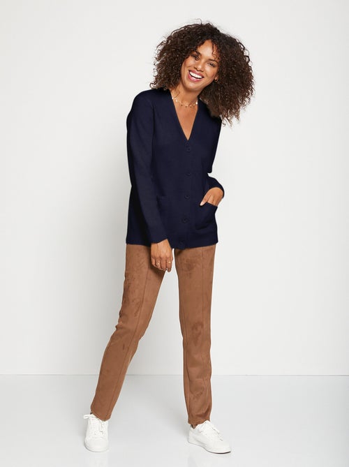 Gilet boutonné maille épaisse - Kiabi