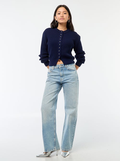 Gilet boutonné maille épaisse - Kiabi