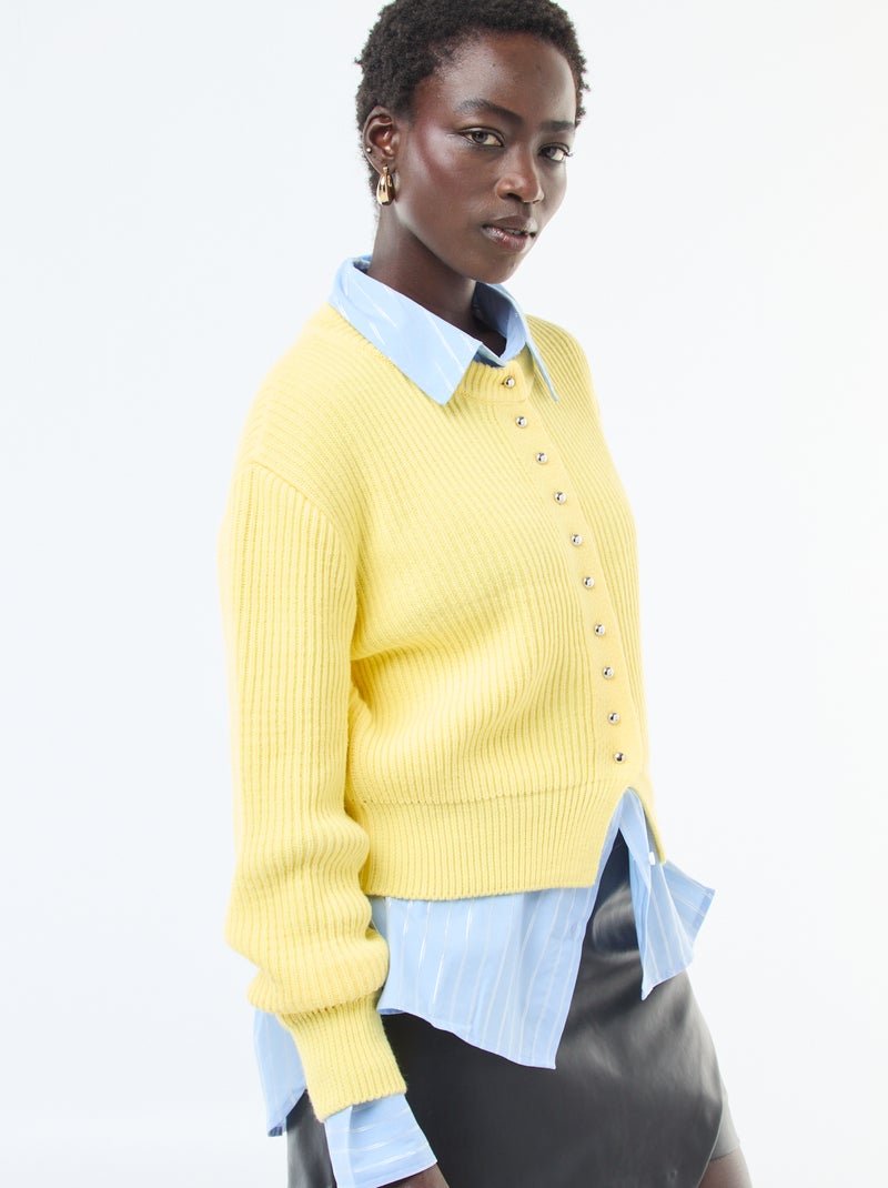 Gilet boutonné maille épaisse