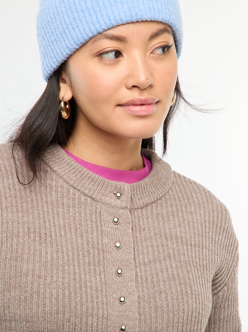 Gilet boutonné maille épaisse - Kiabi