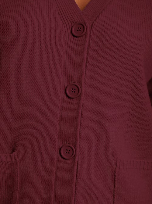 Gilet boutonné maille épaisse - Kiabi