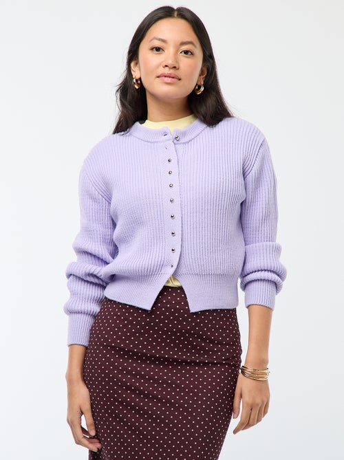 Gilet boutonné maille épaisse - Kiabi