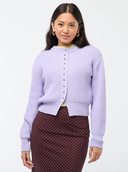 Gilet boutonné maille épaisse - Kiabi