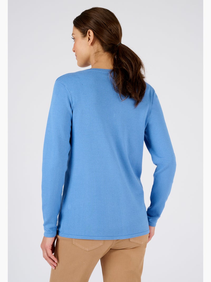 Gilet boutonné manches longues - Damart Bleu clair - Kiabi