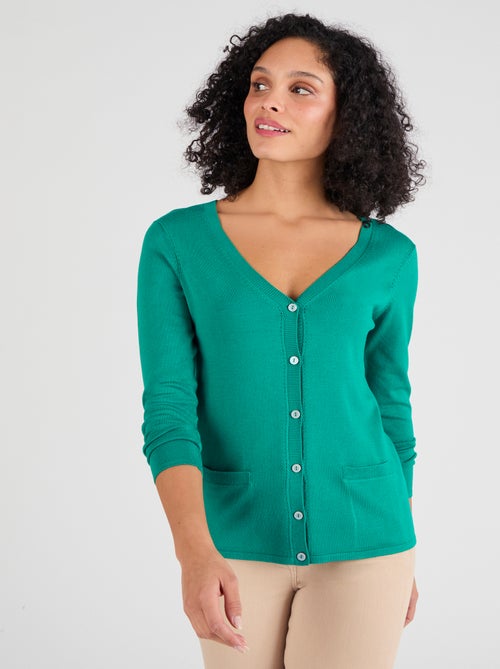 Gilet boutonné manches longues - Damart - Kiabi