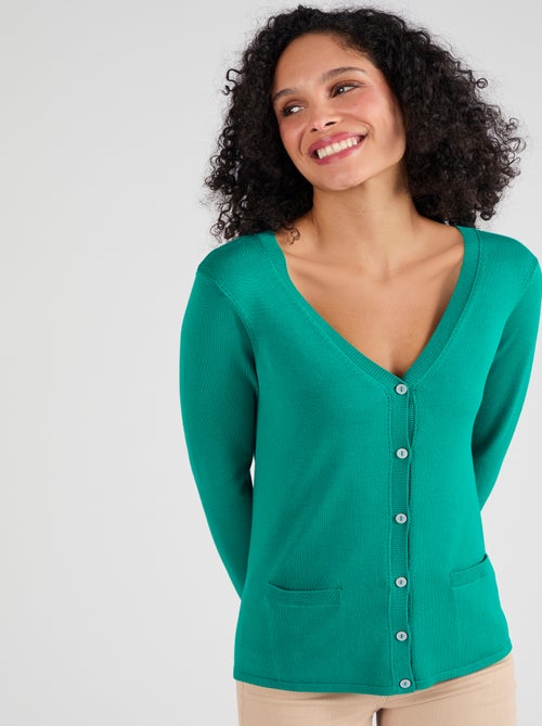 Gilet boutonné manches longues - Damart - Kiabi