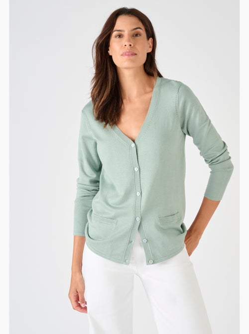 Gilet boutonné manches longues - Damart - Kiabi