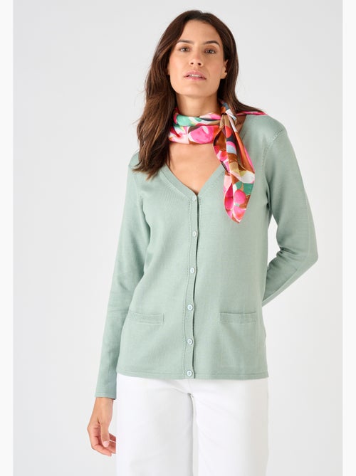 Gilet boutonné manches longues - Damart - Kiabi