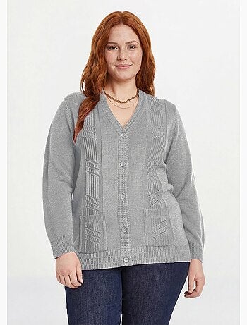 Gilet boutonné manches longues