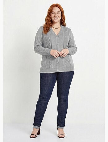 Gilet boutonné manches longues