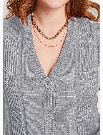 Gilet boutonné manches longues