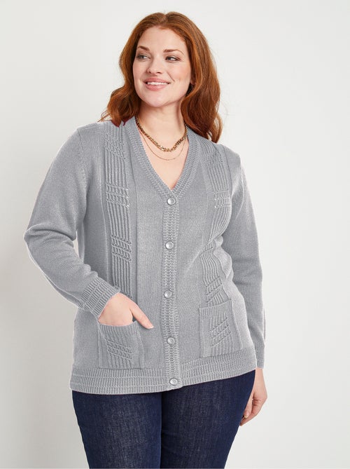 Gilet boutonné manches longues - Kiabi
