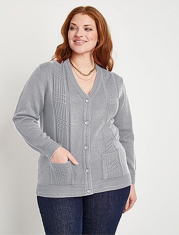 Gilet boutonné manches longues
