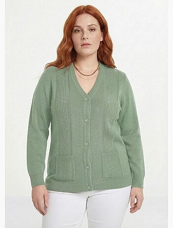 Gilet boutonné manches longues