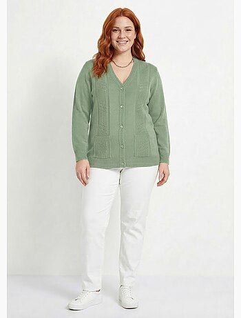 Gilet boutonné manches longues