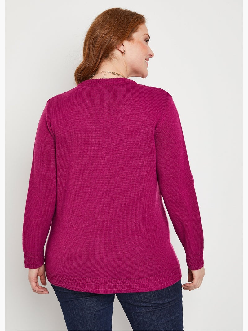 Gilet boutonné manches longues Violet - Kiabi