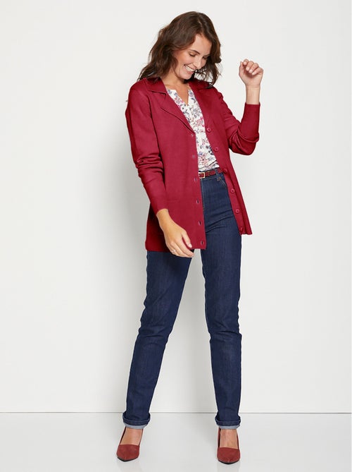 Gilet boutonné mi long col tailleur - Afibel - Kiabi