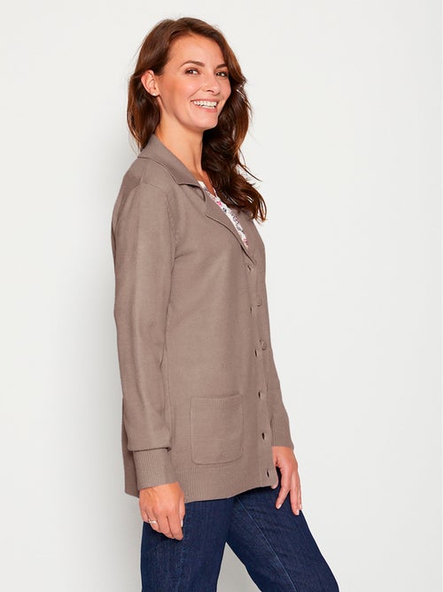 Gilet boutonné mi long col tailleur - Afibel - Kiabi