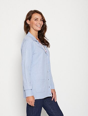 Gilet boutonné mi long col tailleur