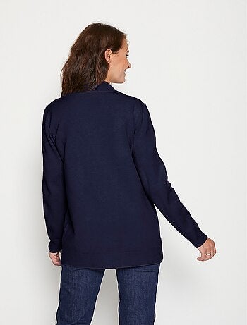 Gilet boutonné mi long col tailleur