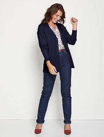Gilet boutonné mi long col tailleur