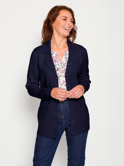 Gilet boutonné mi long col tailleur - Kiabi