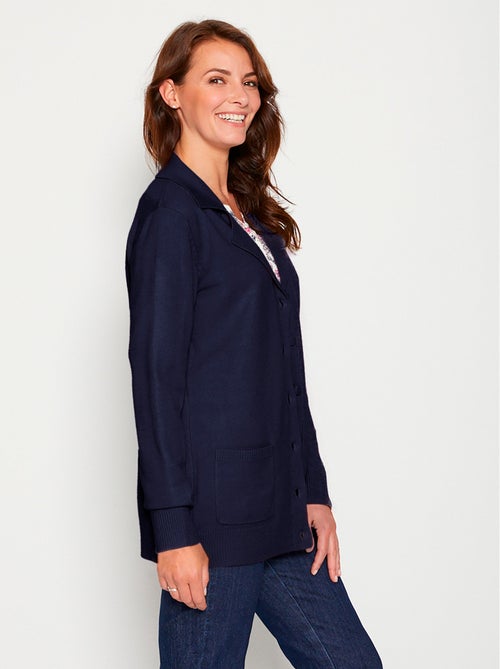 Gilet boutonné mi long col tailleur - Kiabi