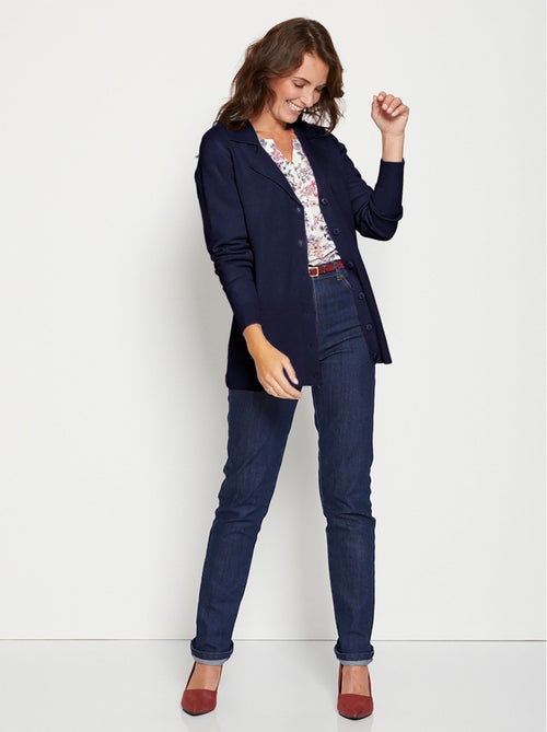 Gilet boutonné mi long col tailleur - Kiabi