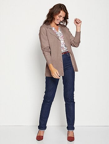 Gilet boutonné mi long col tailleur