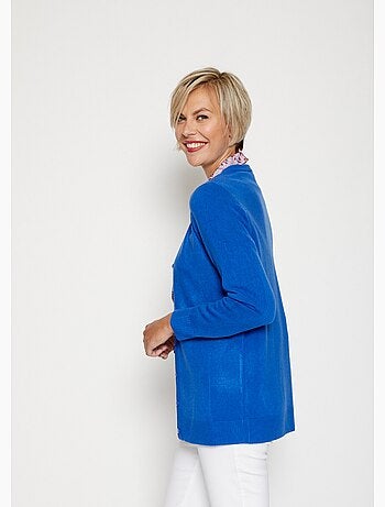 Gilet boutonné mi long maille douce - Afibel