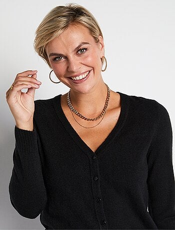 Gilet boutonné mi long maille douce - Afibel