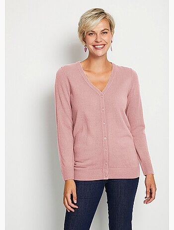 Gilet boutonné mi long maille douce - Afibel