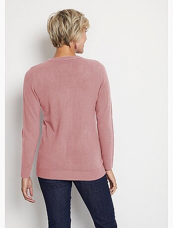 Gilet boutonné mi long maille douce - Afibel