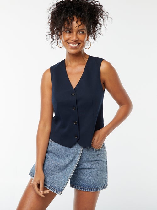 Gilet boutonné sans manches - Kiabi
