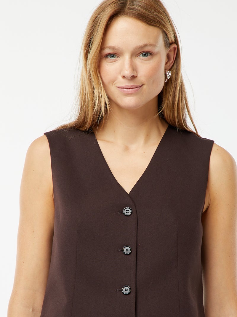 PAIDAXING Gilets Pour Femme UK Léger Col En V Boutonné En Lin Grande