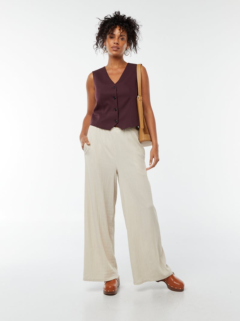 Gilet boutonné sans manches Violet - Kiabi